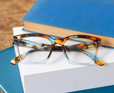 Birdie Blue Quartz Colorblock Peepers Reading Glasses