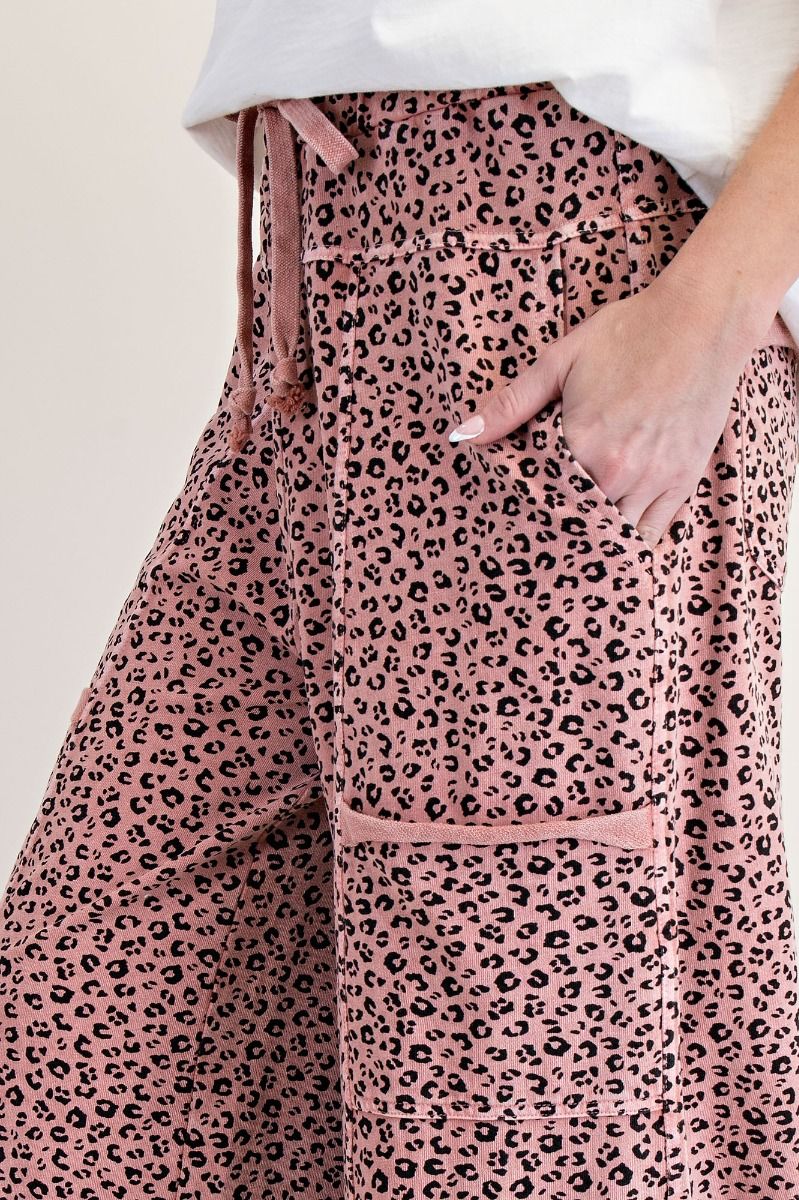 Antique Rose Leopard Print  Lounge Pants
