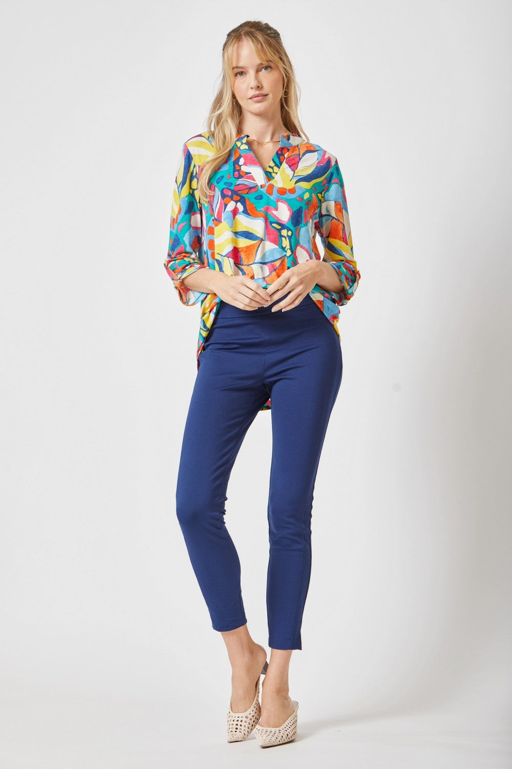 Multi Color Abstract Lizzy Top
