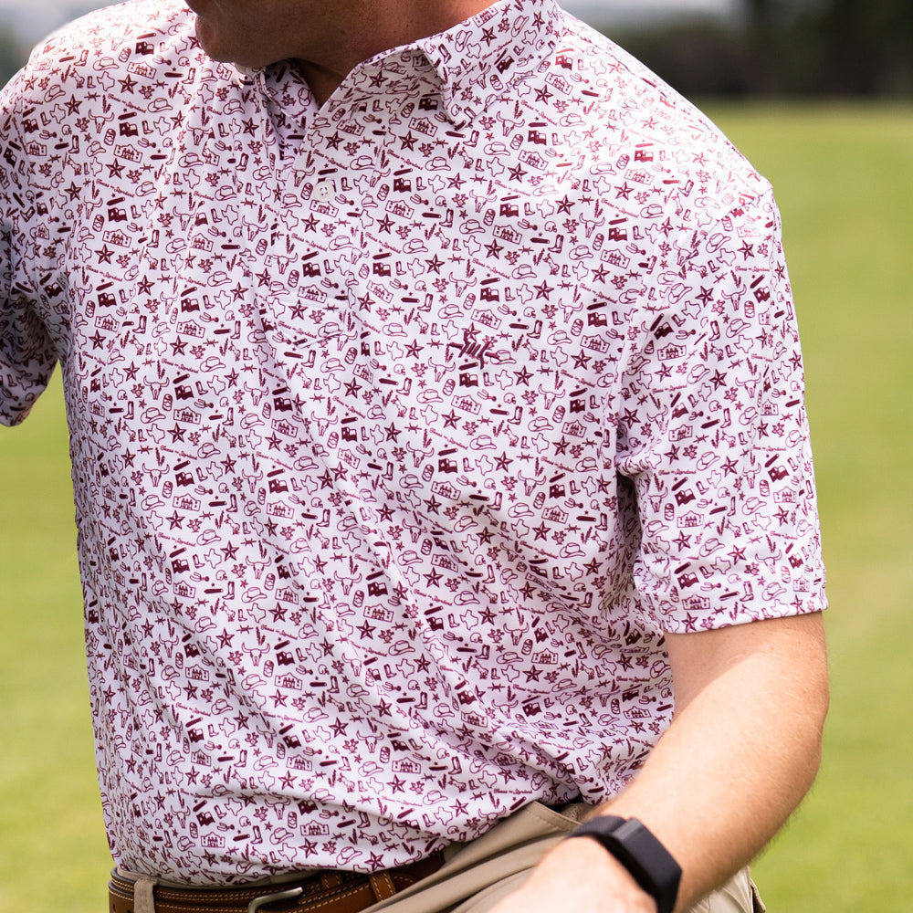Texas Traditions Polo-Maroon by Texas Standard