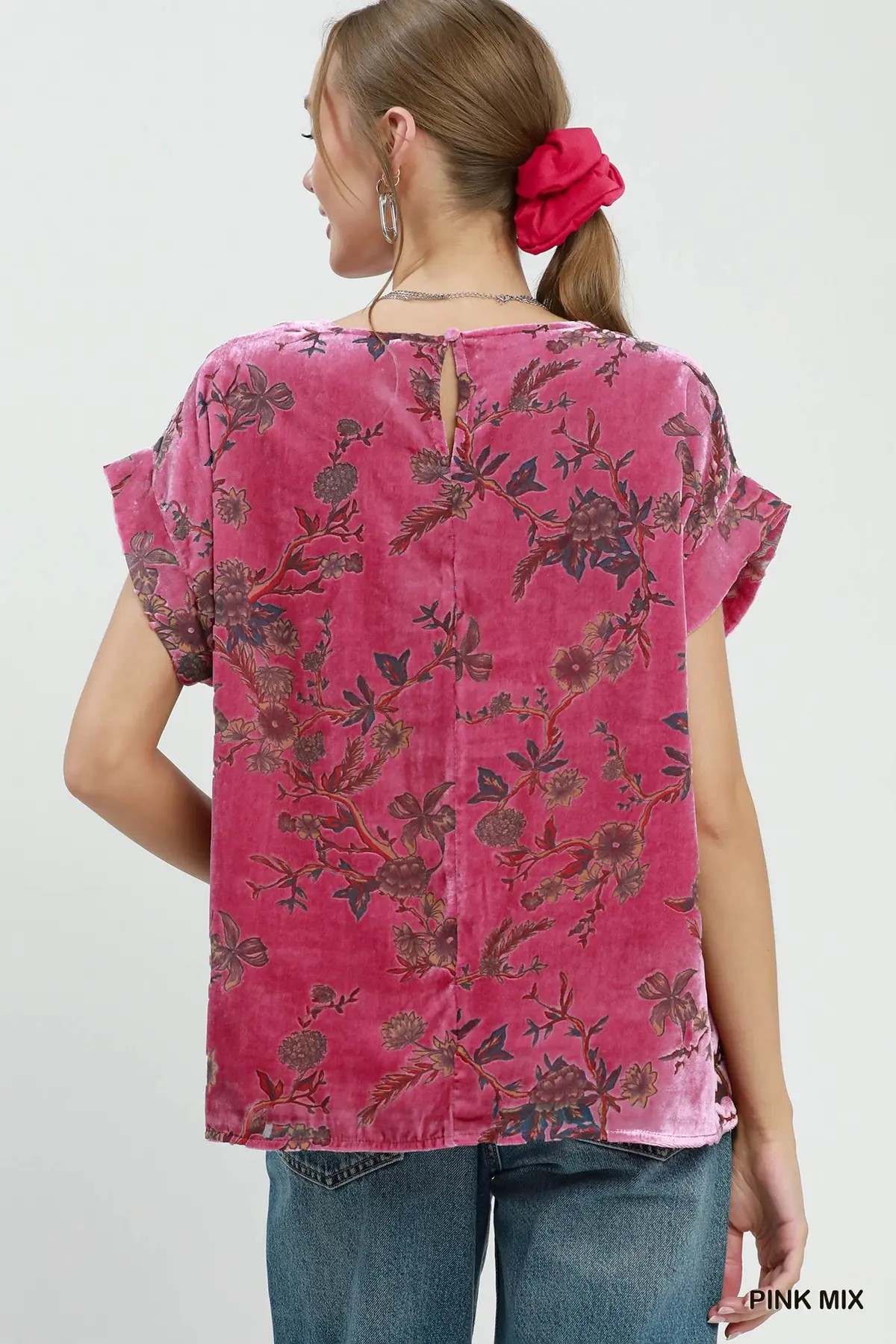 Pink Garden Velvet Top