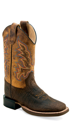 Old West Boys Broad Square Toe Youth Boot