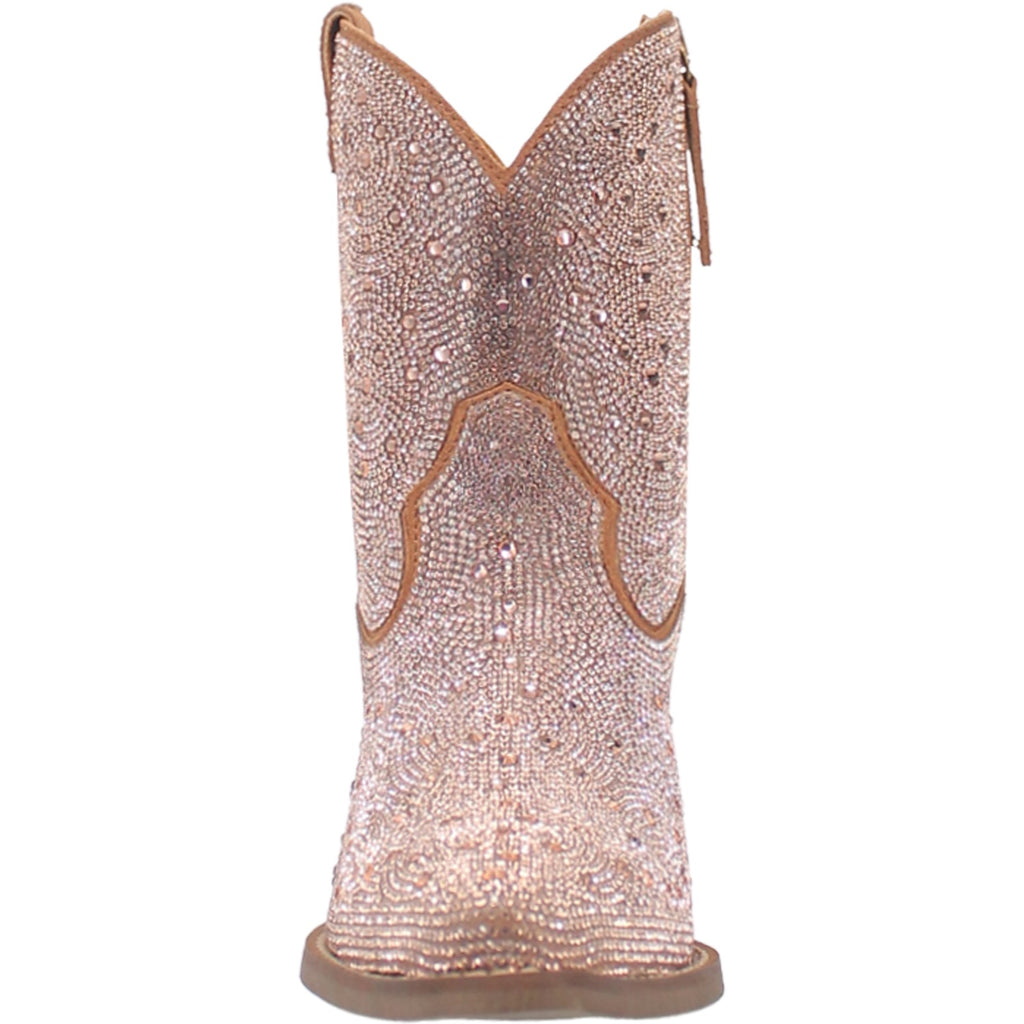 Rose Gold Rhinestone Cowgirl Leather Bootie by Dingo