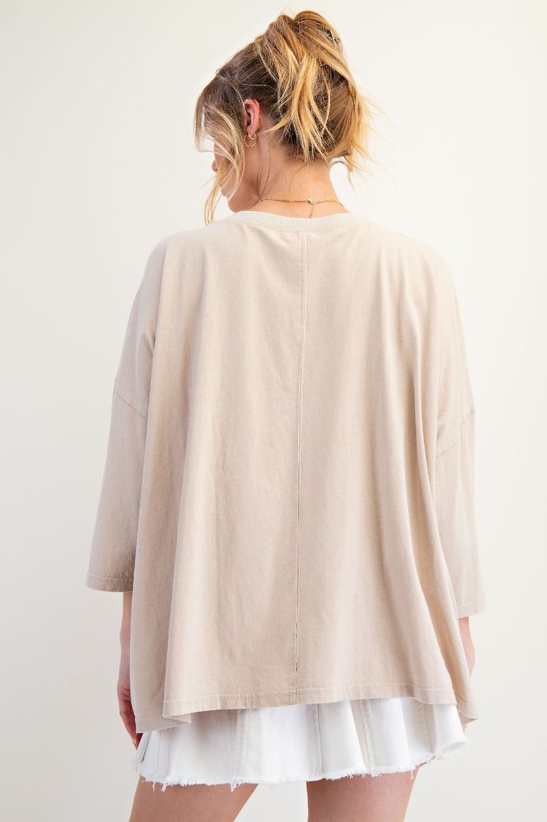 Oversized Mineral Washed Star Patch Boxy Top