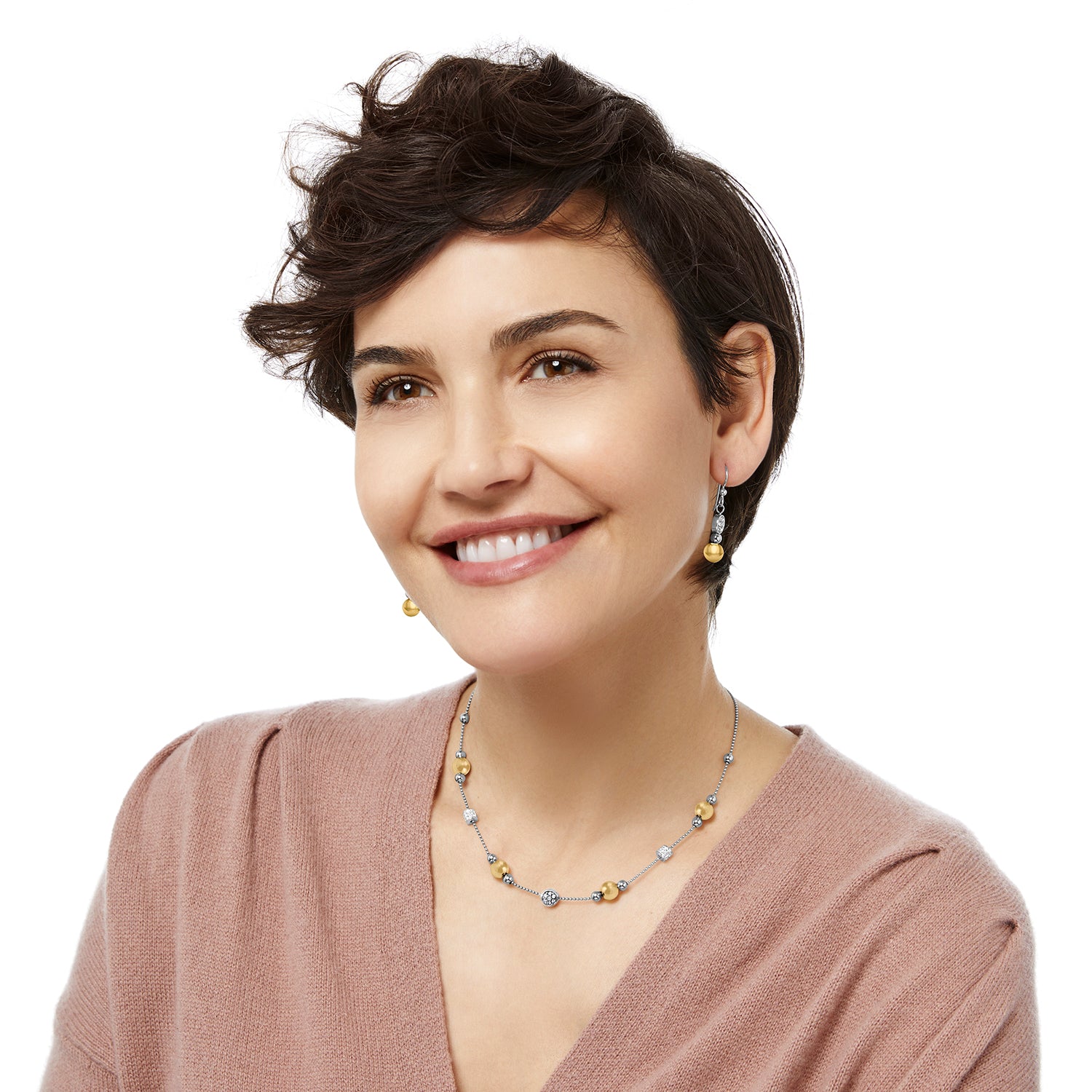 Meridian Prime Short Necklace Silver-Gold