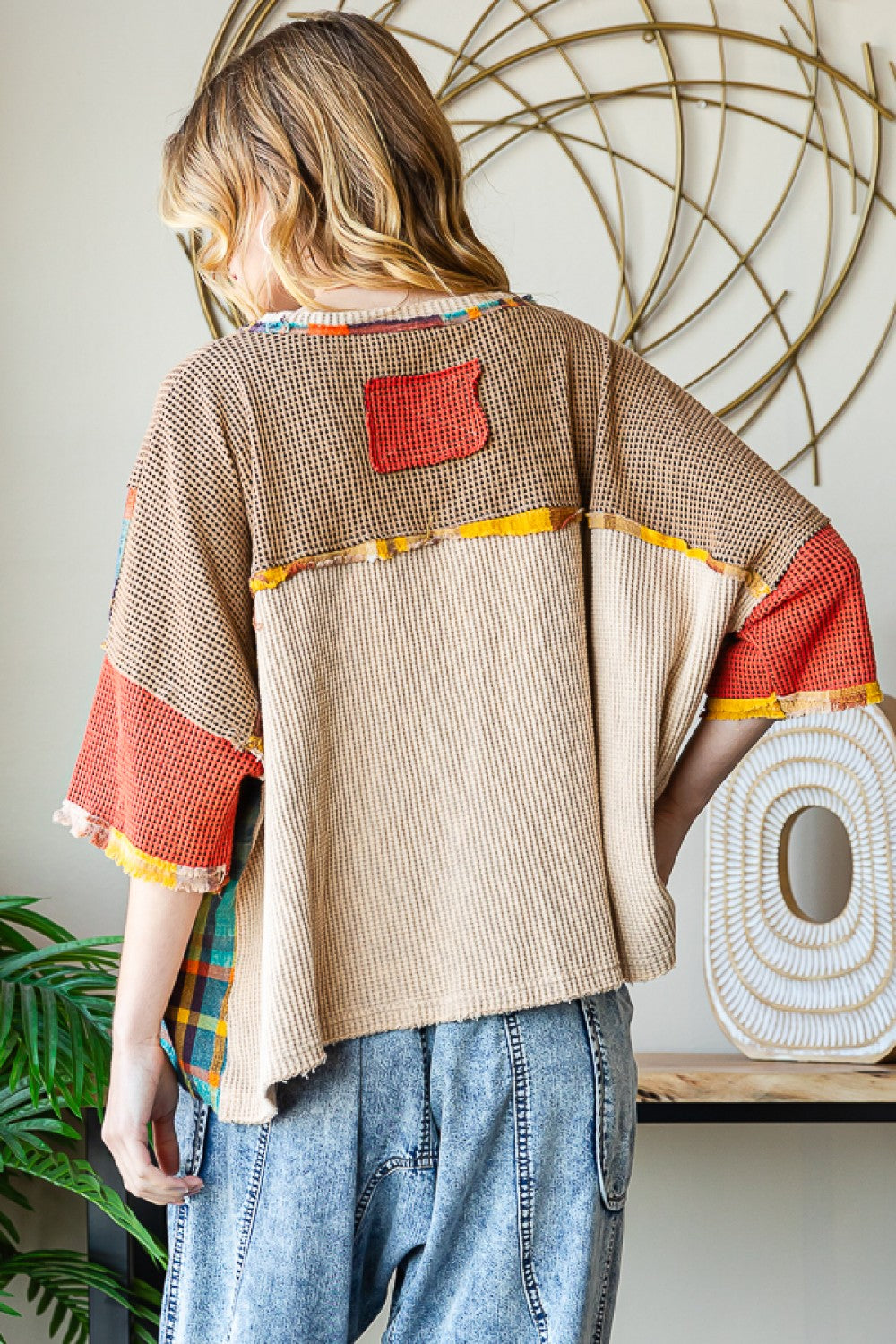 Shades of the Earth Washed Daisy Patch Top