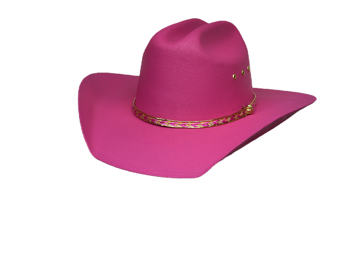 Children's Pink Western Straw Hat