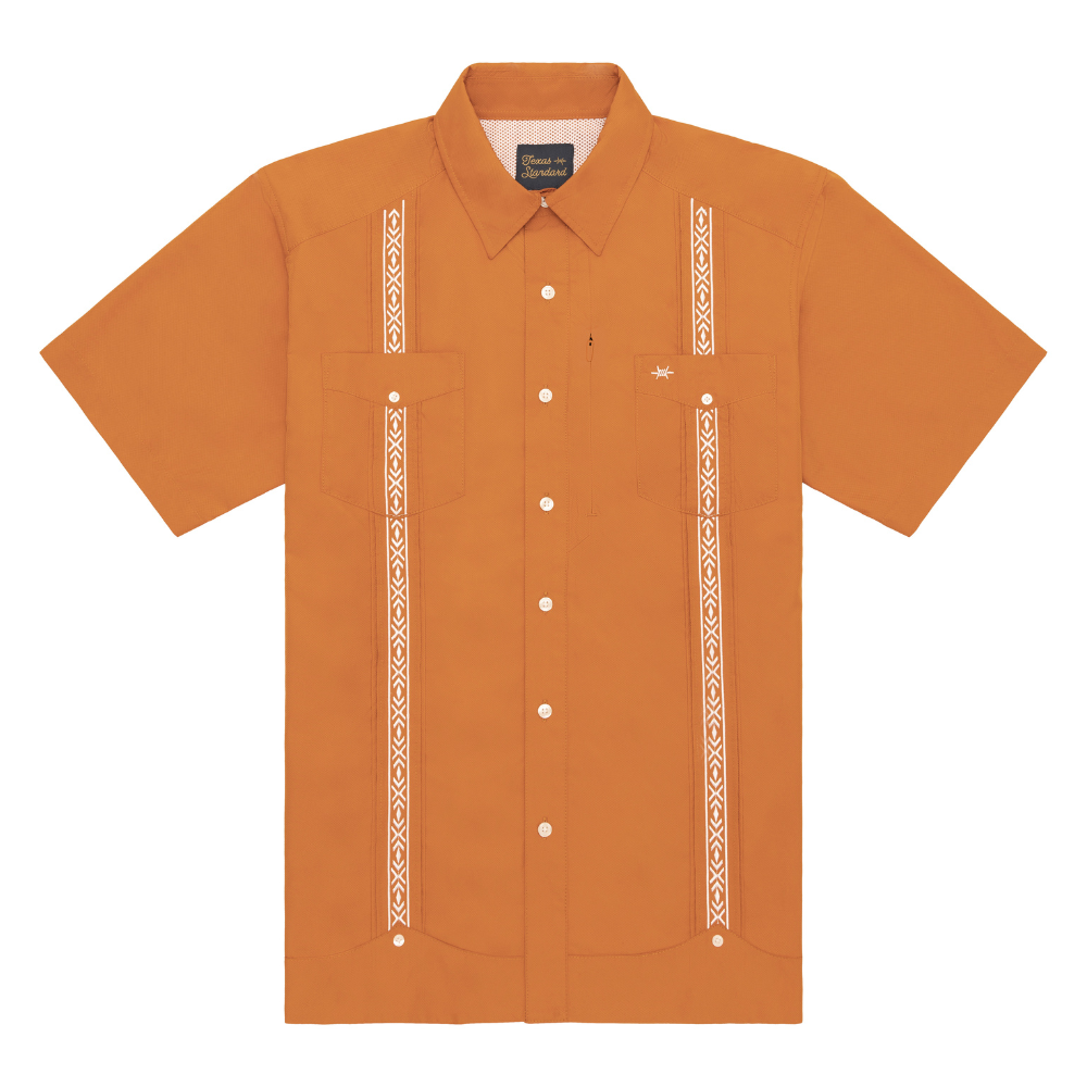 Guayabera Libre-Solid Burnt Orange by Texas Standard