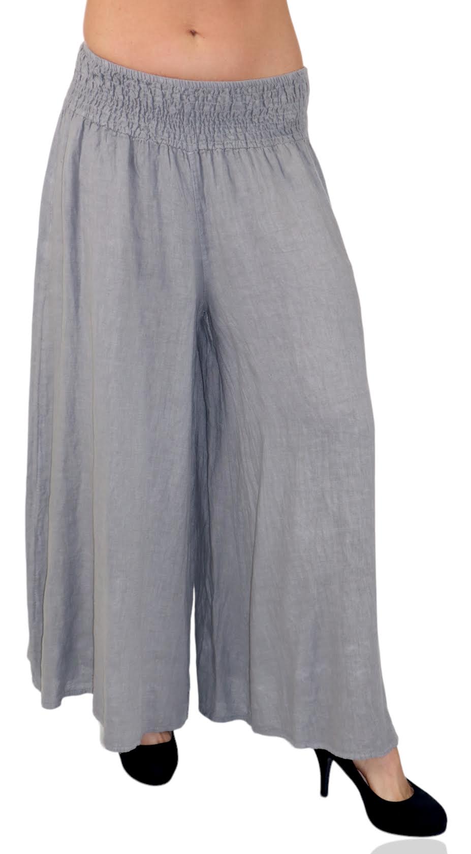 Slate Gray Linen Palazzo Pant