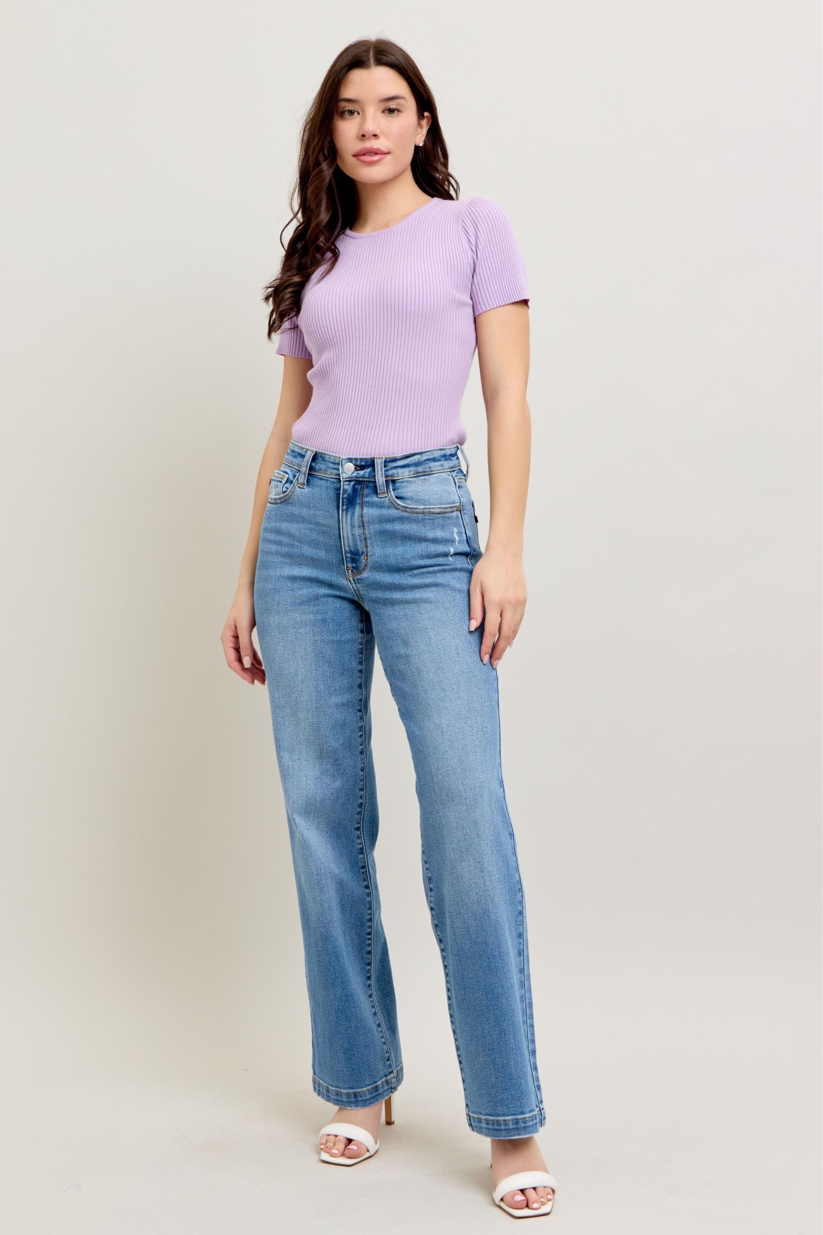 Judy Blue High Waist Trouser Straight Fit Jeans