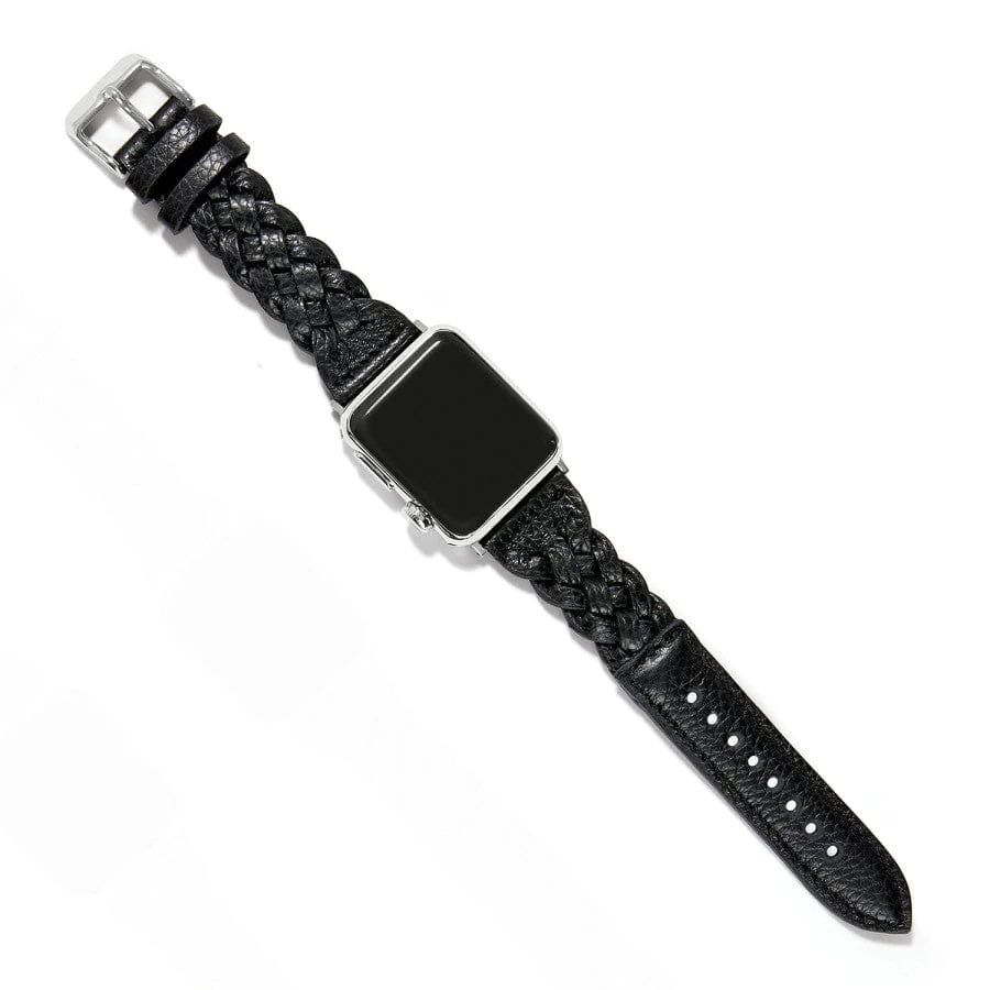 Sutton Braided Leather Watch Band-Black