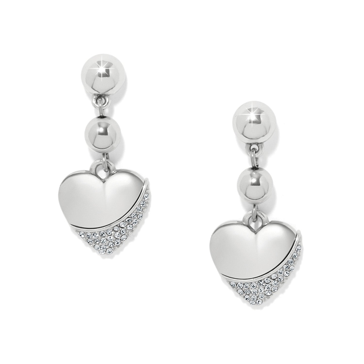 Meridian Petite Heart Wave Post Earrings/Silver