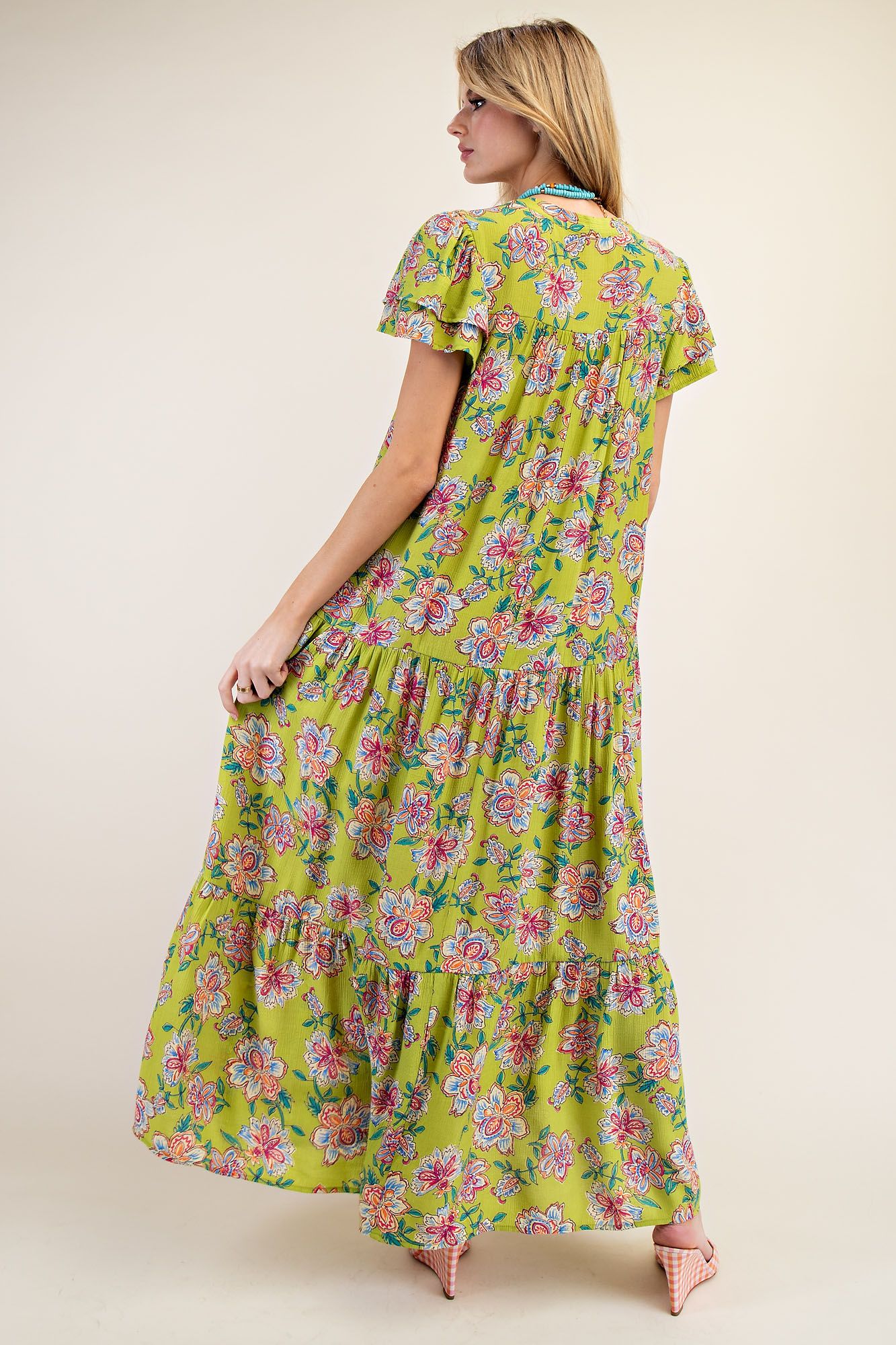 Lime Zest Boho Tassel Maxi