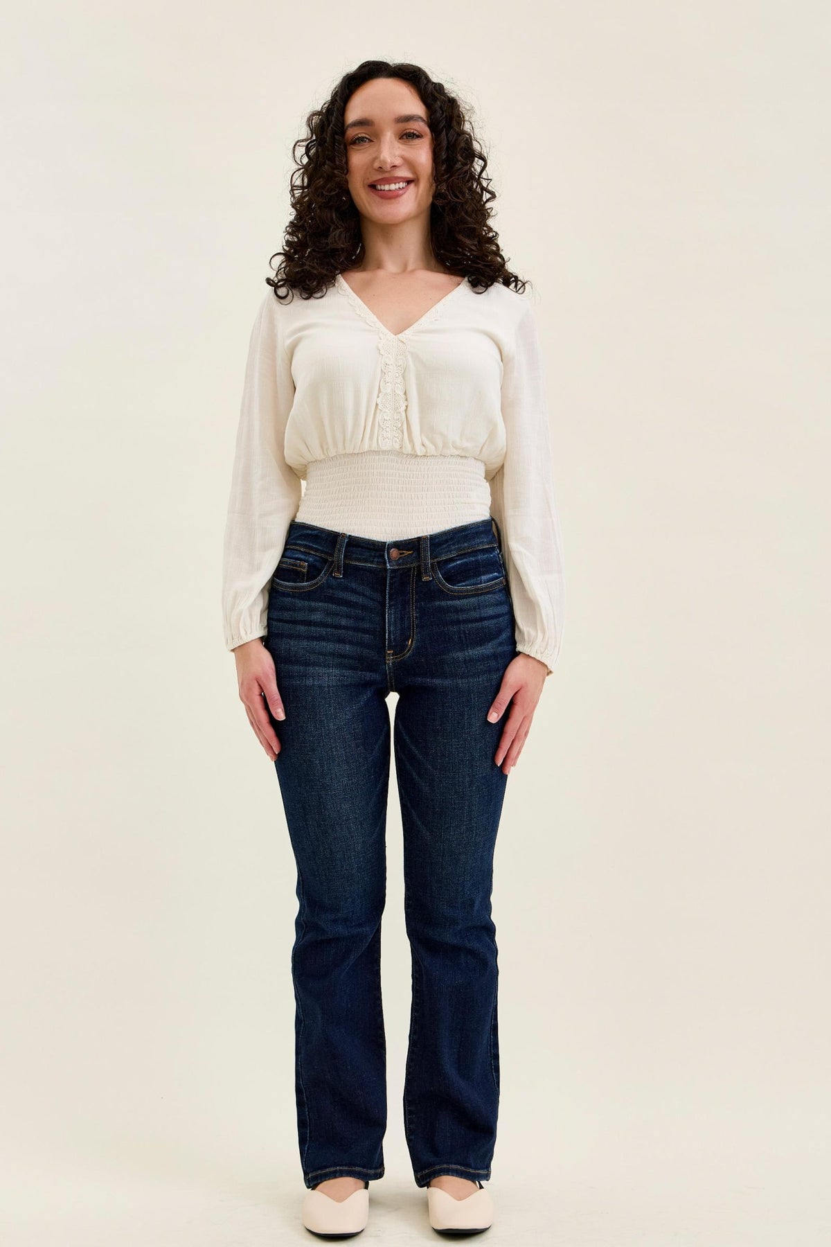 Judy Blue Mid Rise Petite Dark Wash Bootcut Jean