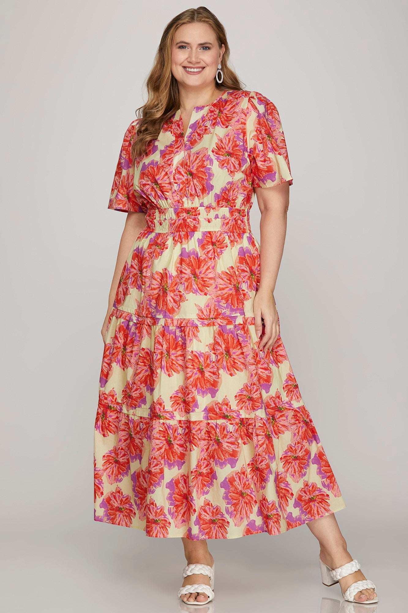 Bold Bloom Cotton Maxi Dress