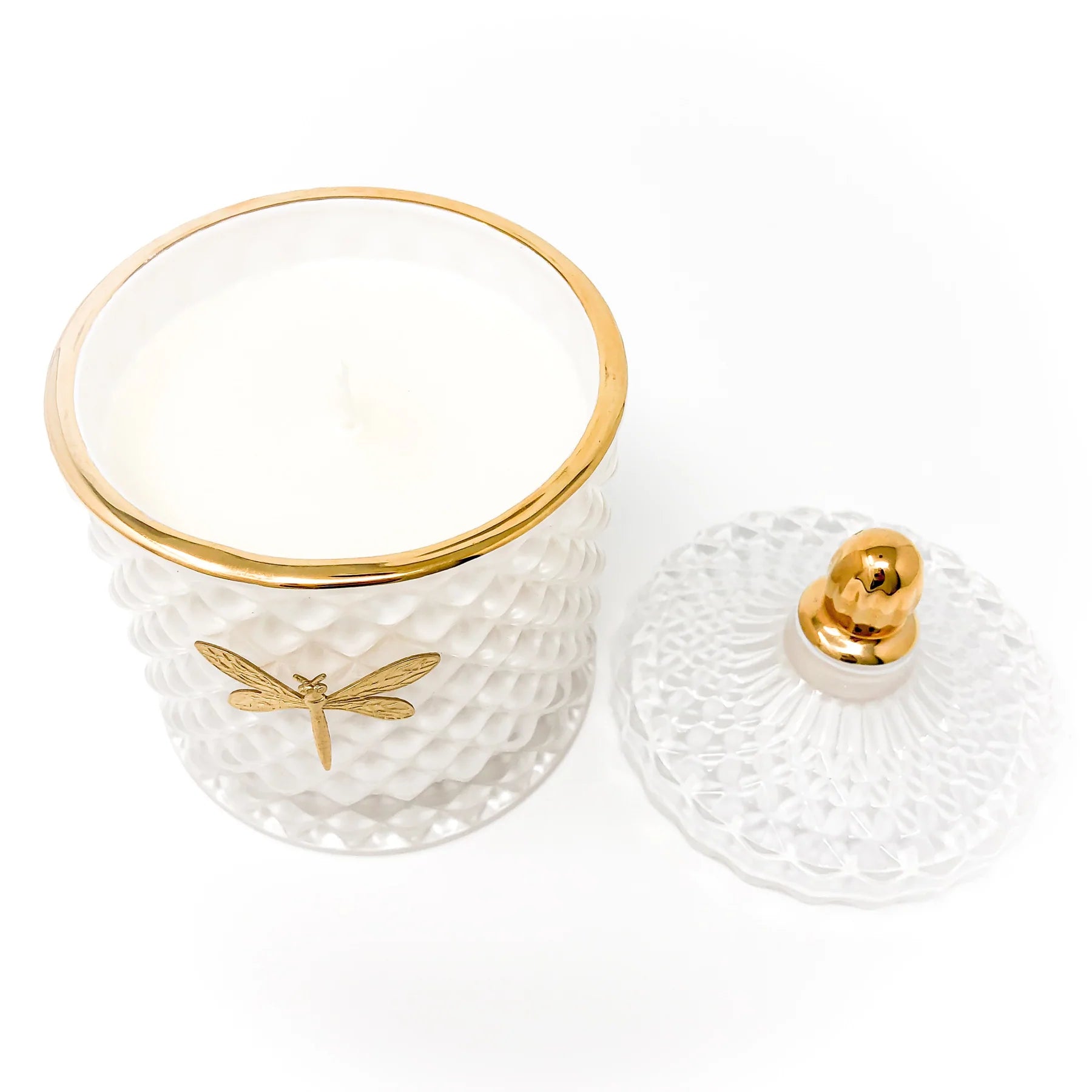 Bella White and Gold Candle-Snowflake
