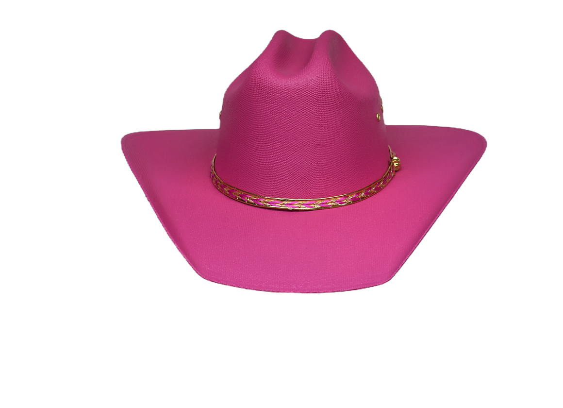 Children's Pink Western Straw Hat