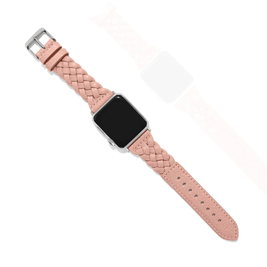 Sutton Braided Leather Watch Band-Pink Sand