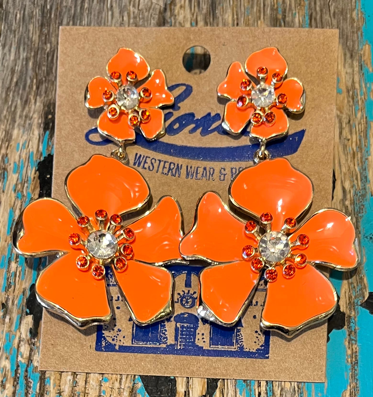 Bold & Beautiful Orange Flower Earring
