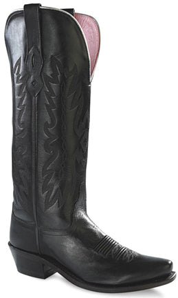 Women's Black Snip Toe Tall  Cowgirl Boots