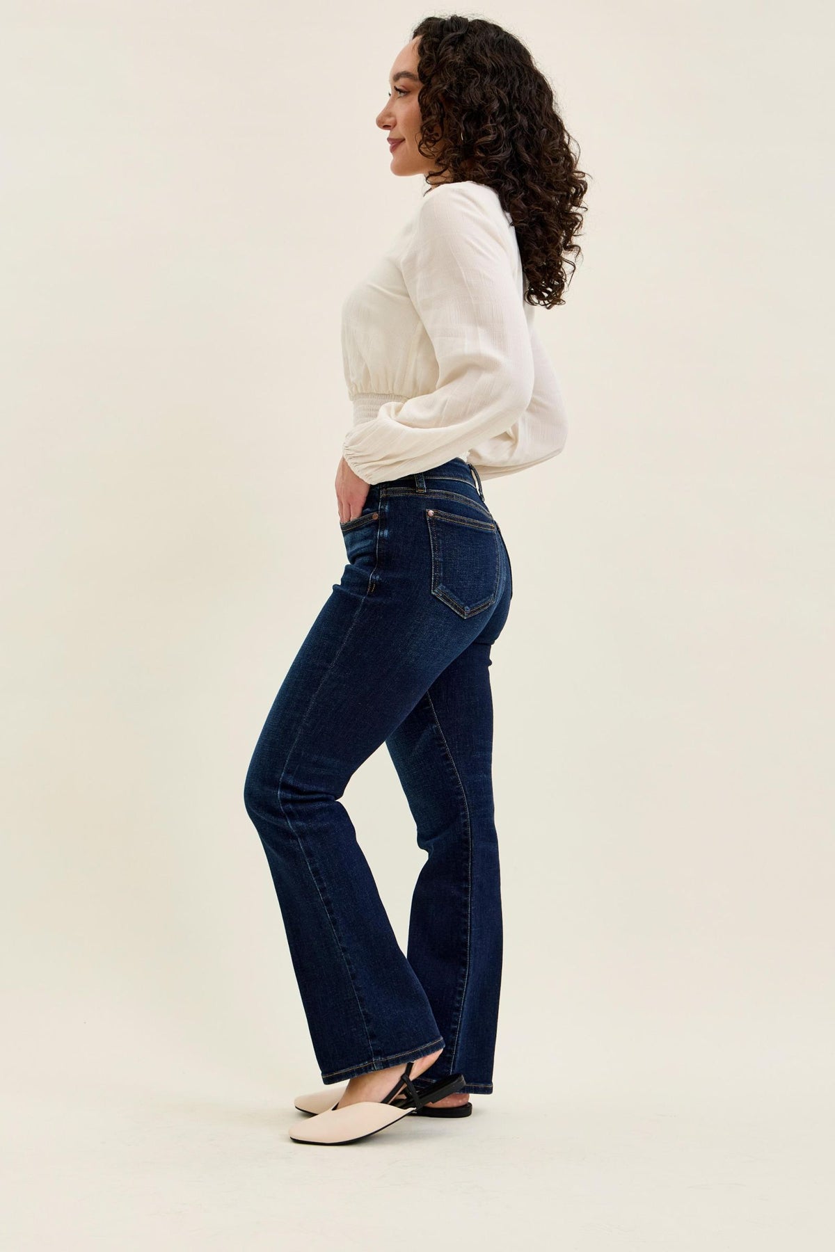 Judy Blue Mid Rise Petite Dark Wash Bootcut Jean