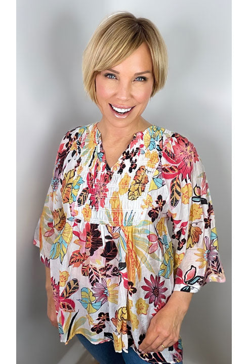 Multi Floral Boho Chic Top