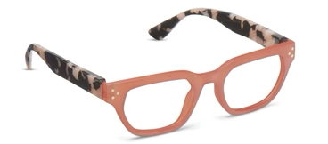 Flora Focus Coral/Black Marble - Peepers Reading Glasses