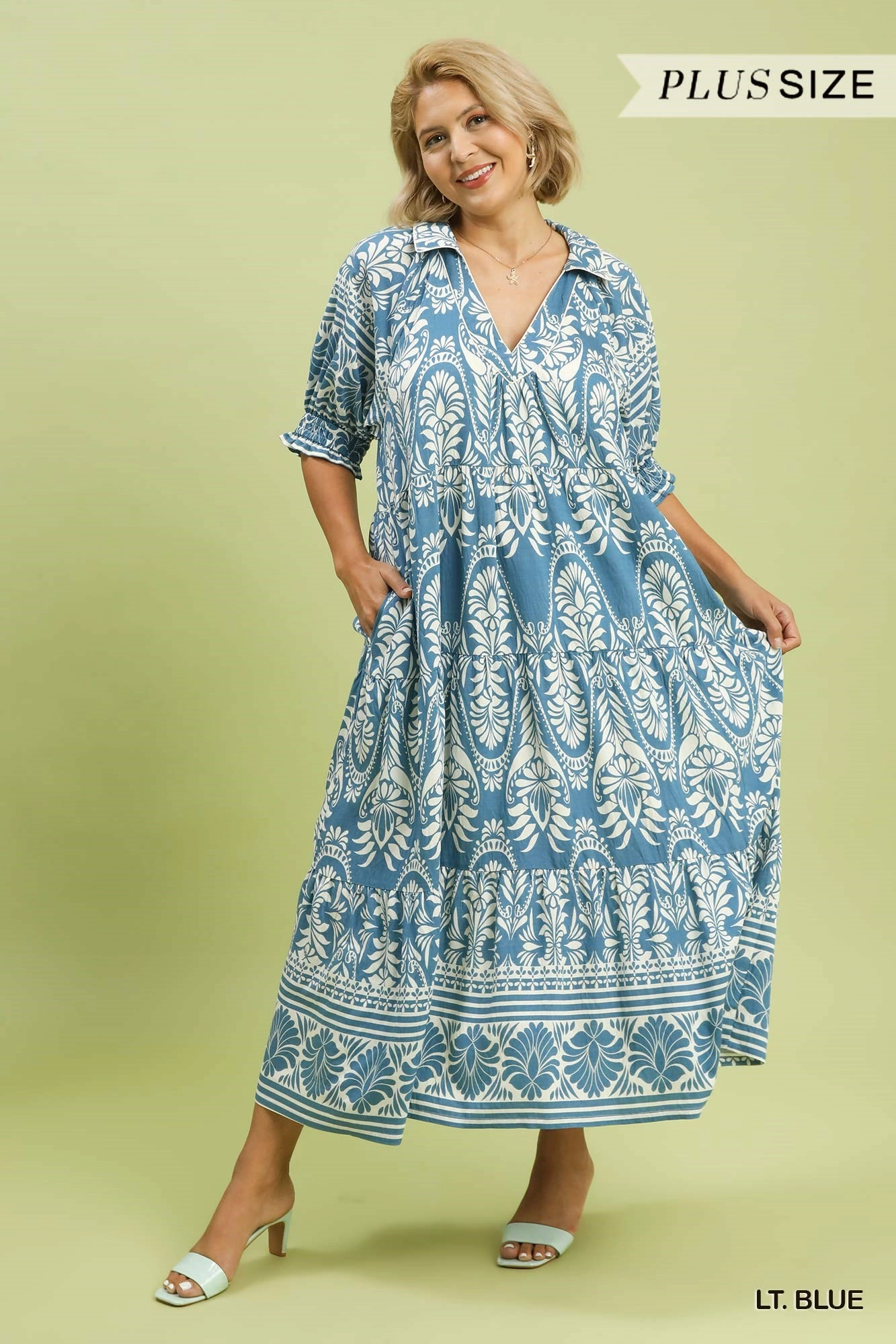 Light Blue Coastal Breeze Midi Dress