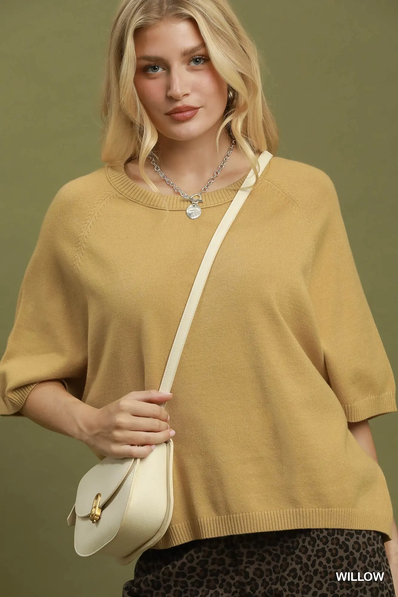 Golden Willow Relaxed Knit Sweater 🤎