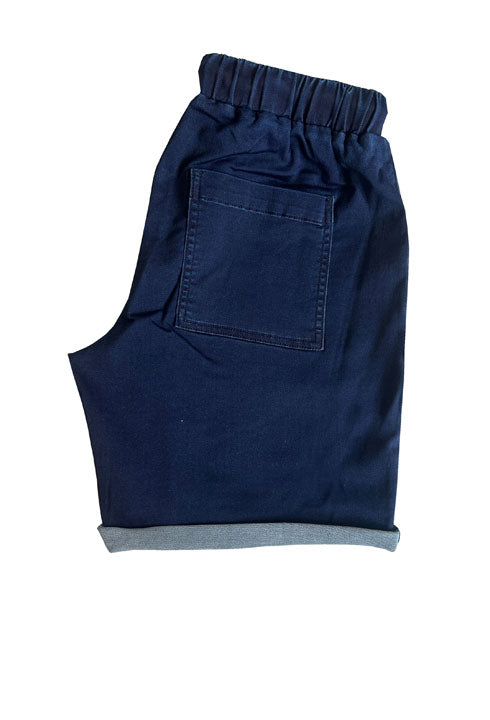 Dark Denim Pull On Shorts