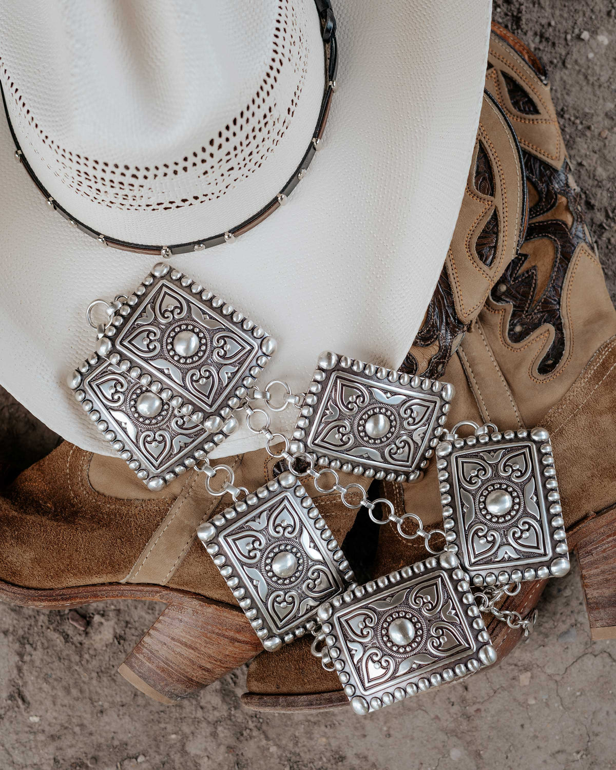 Heart Wrangler Rectangular Concho Belt
