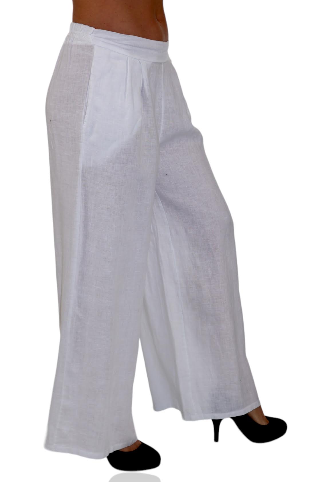 White Linen Palazzo Pant