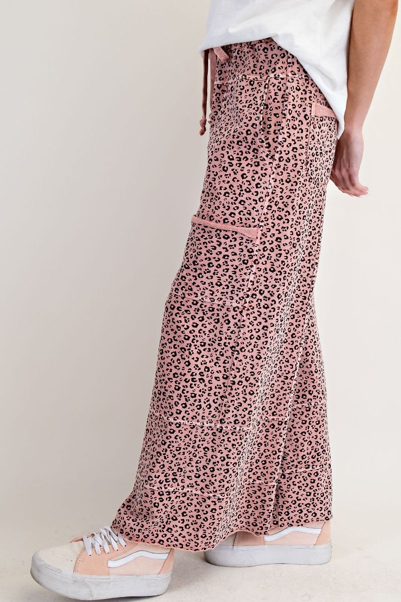 Antique Rose Leopard Print  Lounge Pants
