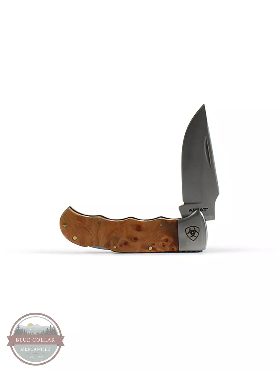 Ariat Brown Wood Grain Folding Knife