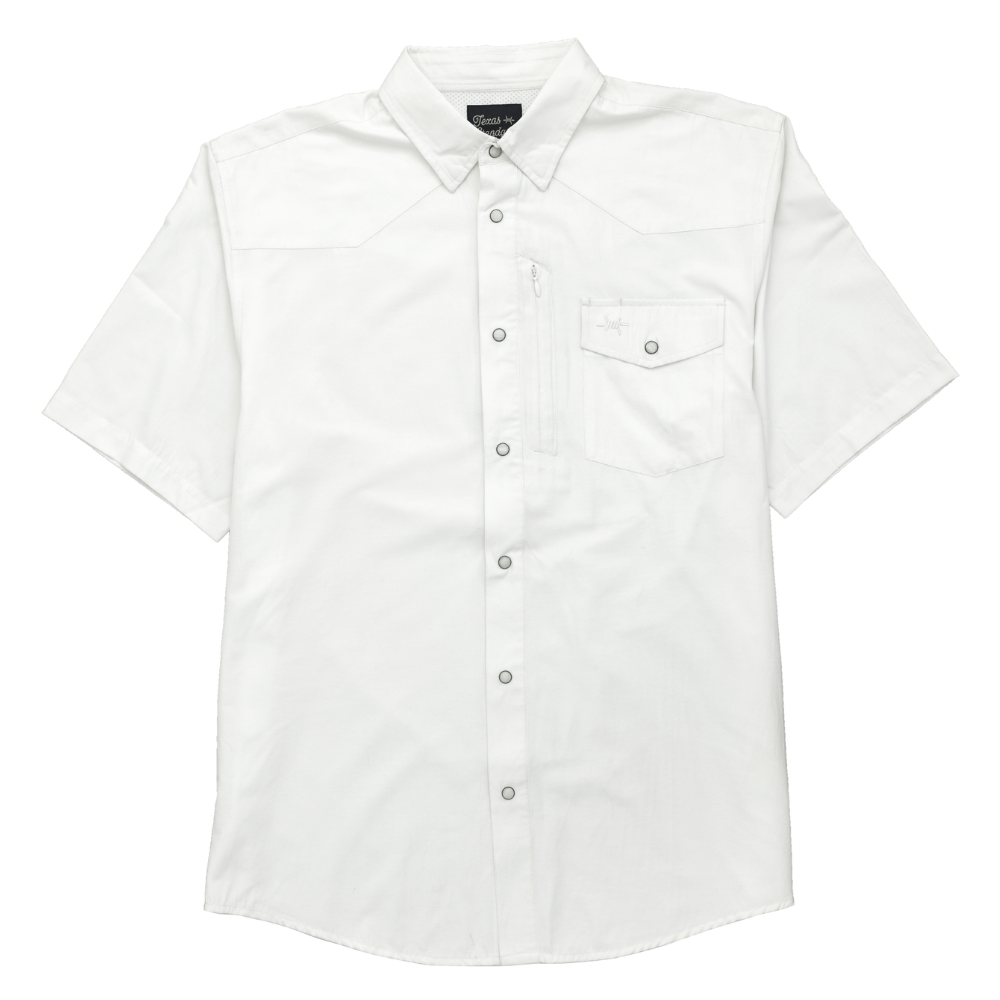 White Short Sleeve Western Field Shirt/Llano by Texas Standard