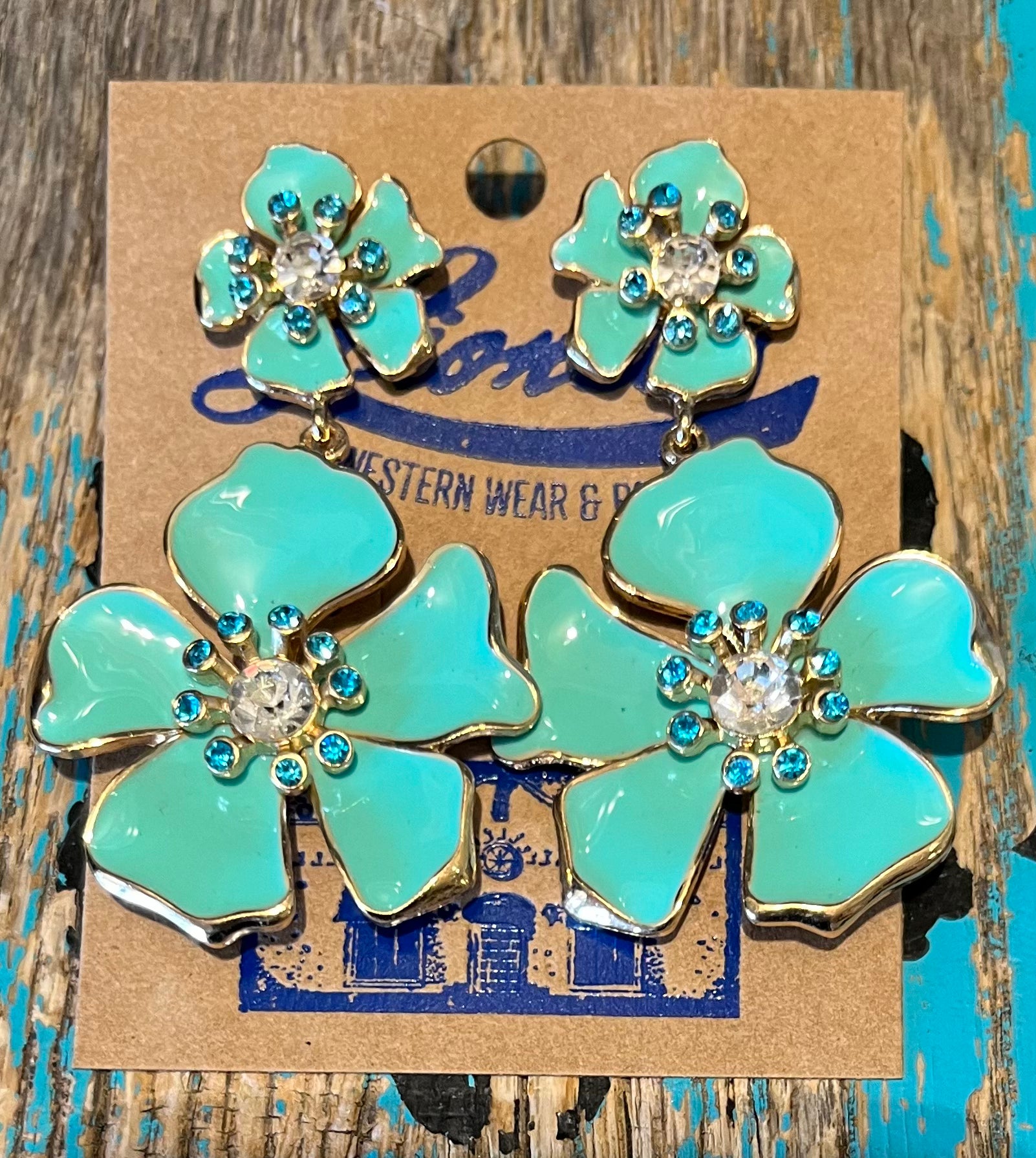Light Turquoise Bold & Beautiful Flower Earring