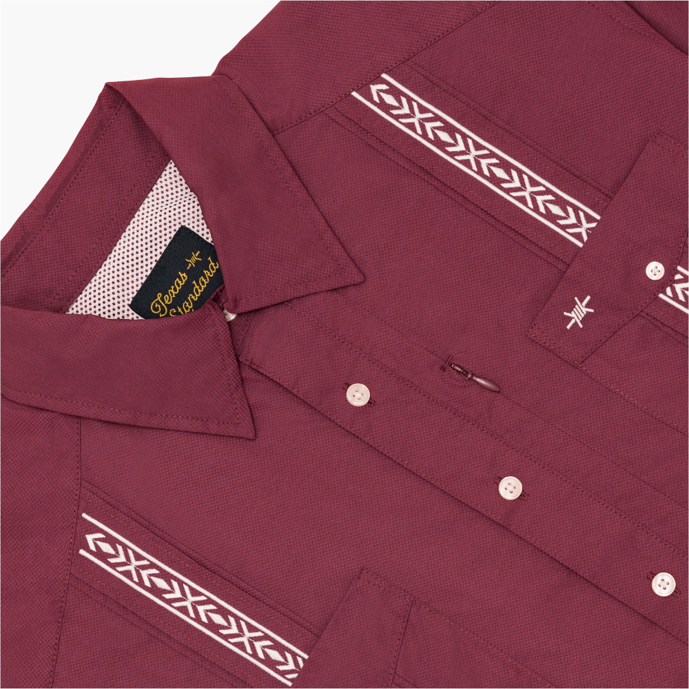 Guayabera Libre-Solid Maroon by Texas Standard