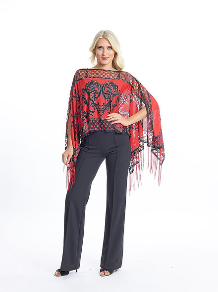 RED Follow Your Heart Burnout Velvet 7-Way Scarf