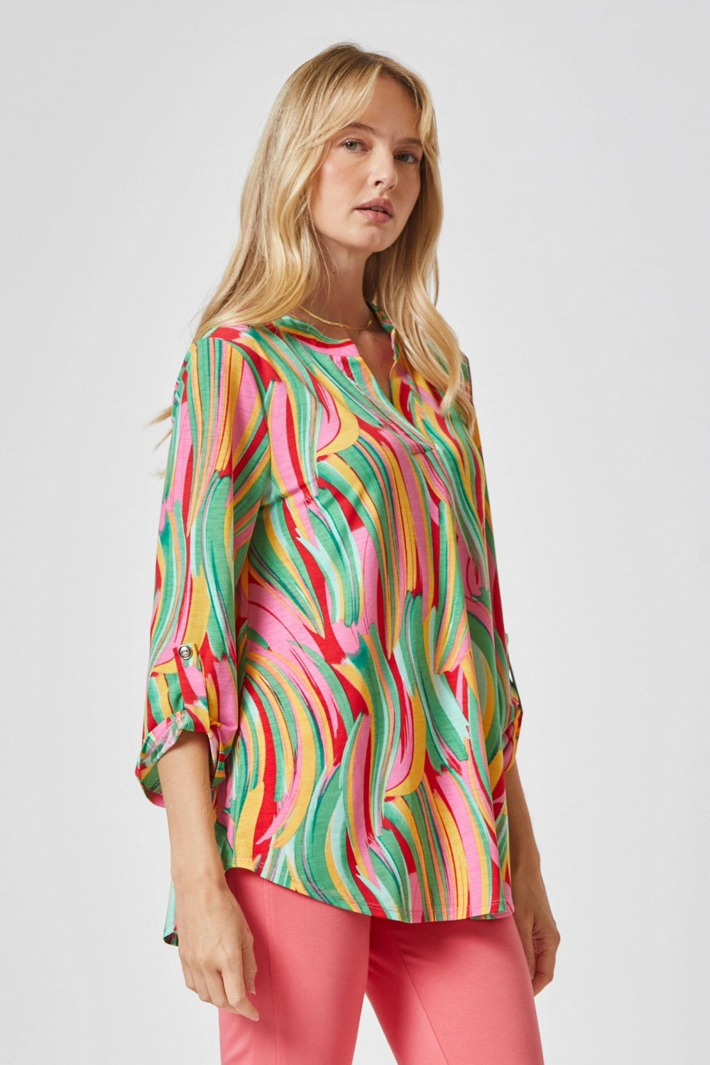 Vertical Splash Colorful Lizzy Top