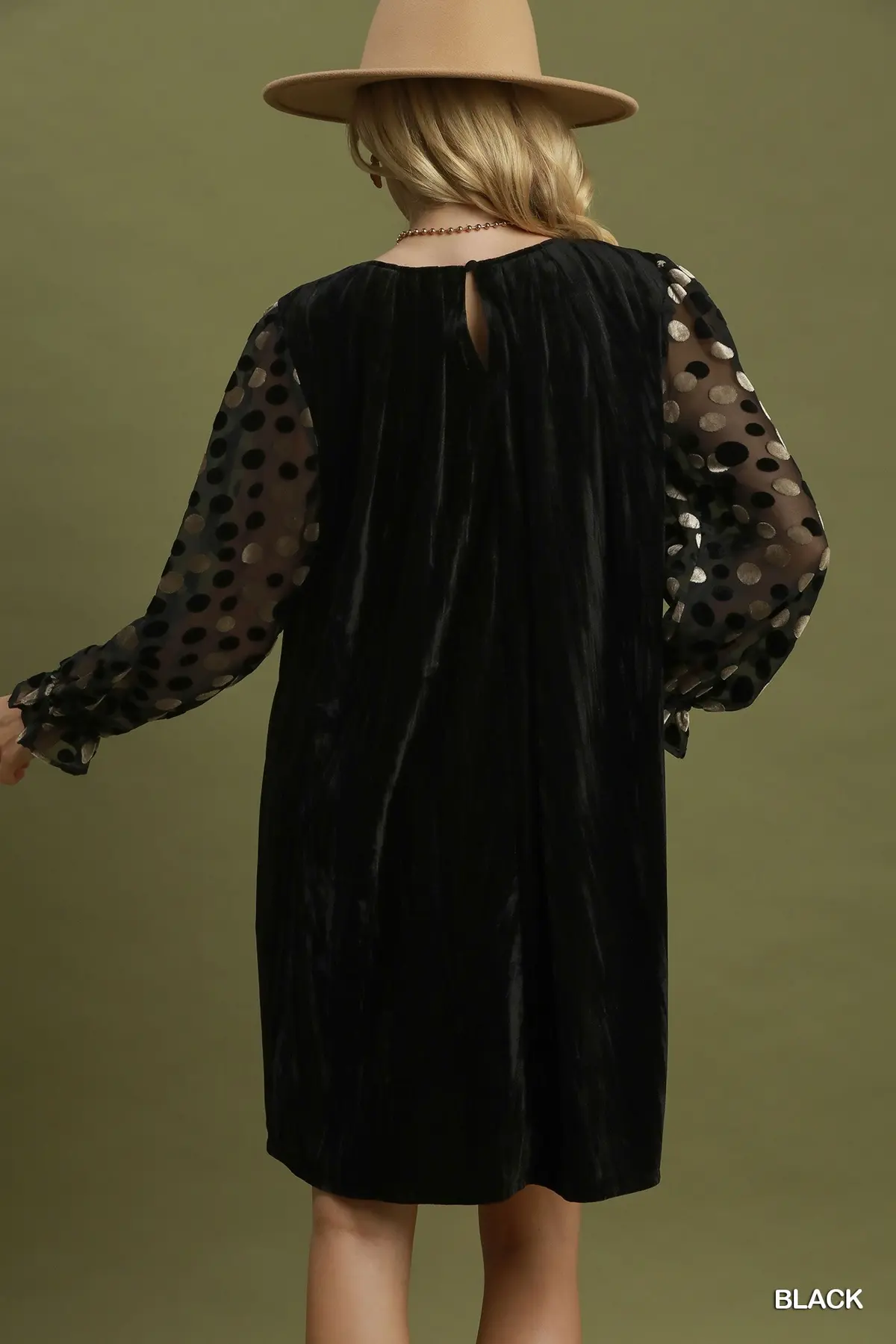 Midnight Dot Velvet Dress 🖤✨