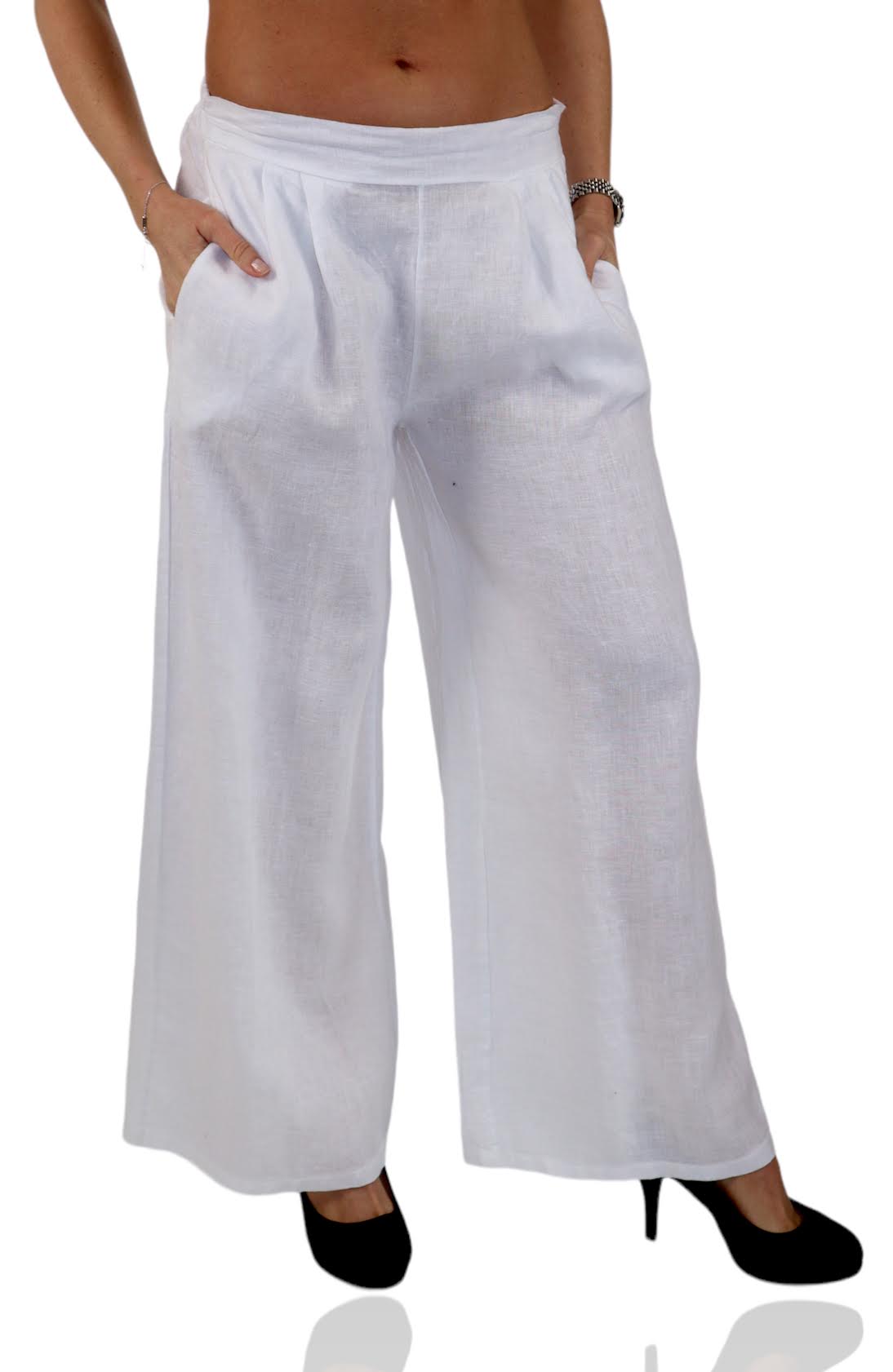 White Linen Palazzo Pant