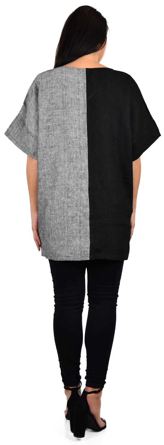 Mix & Match Black/Grey Oversized Linen Top