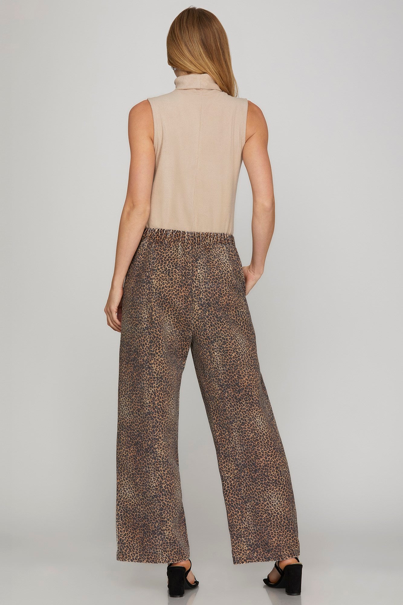 Leopard Washed Twill Cotton Pants