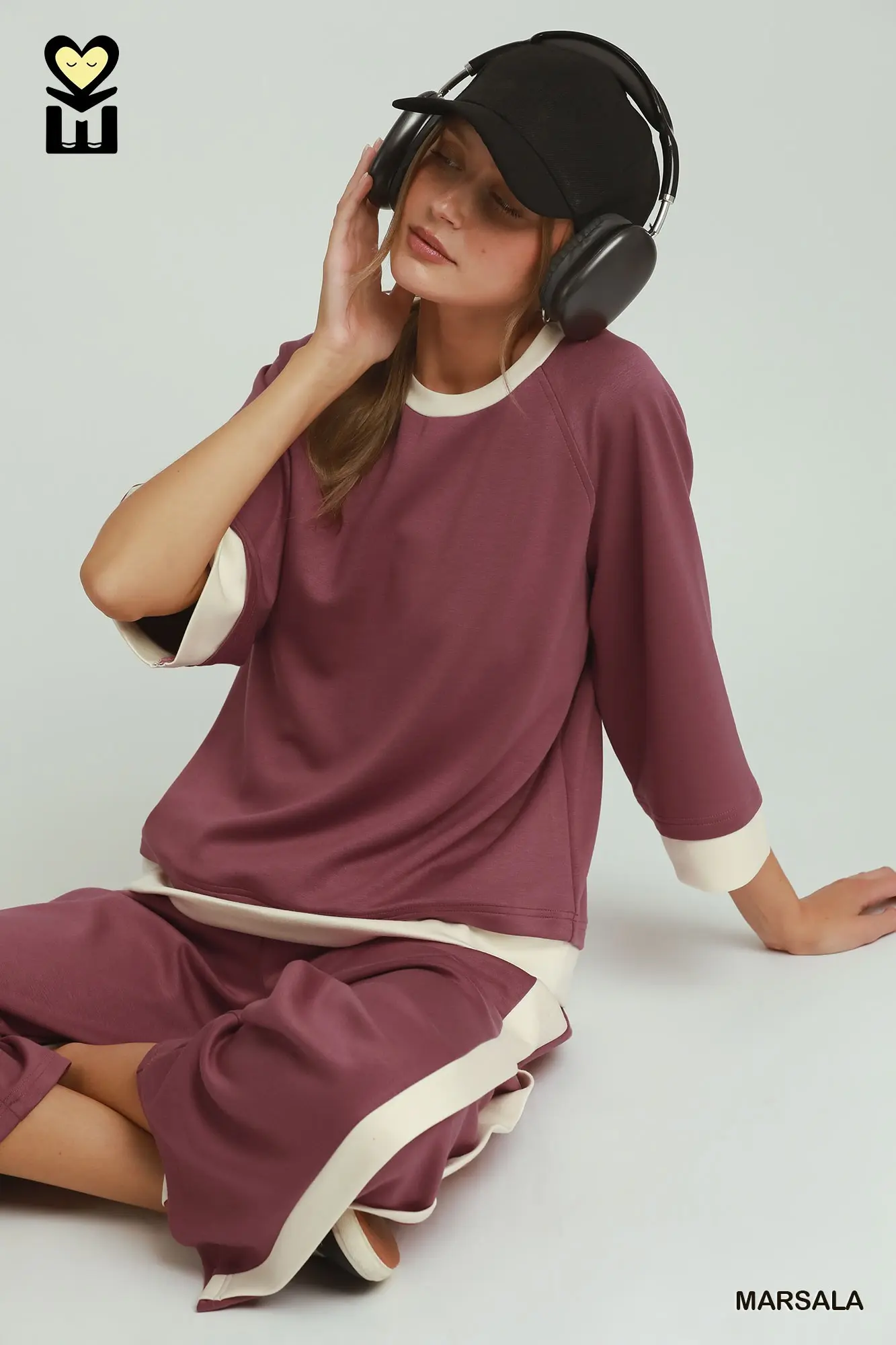 Marsala Color Block LuxeKnit Lounge Set