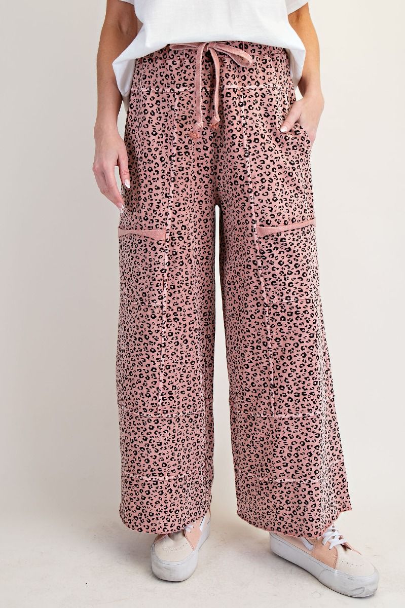Antique Rose Leopard Print  Lounge Pants
