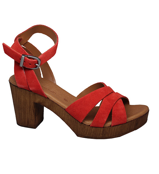 Luna Red Suede Wedge Shoe by Eric Michael