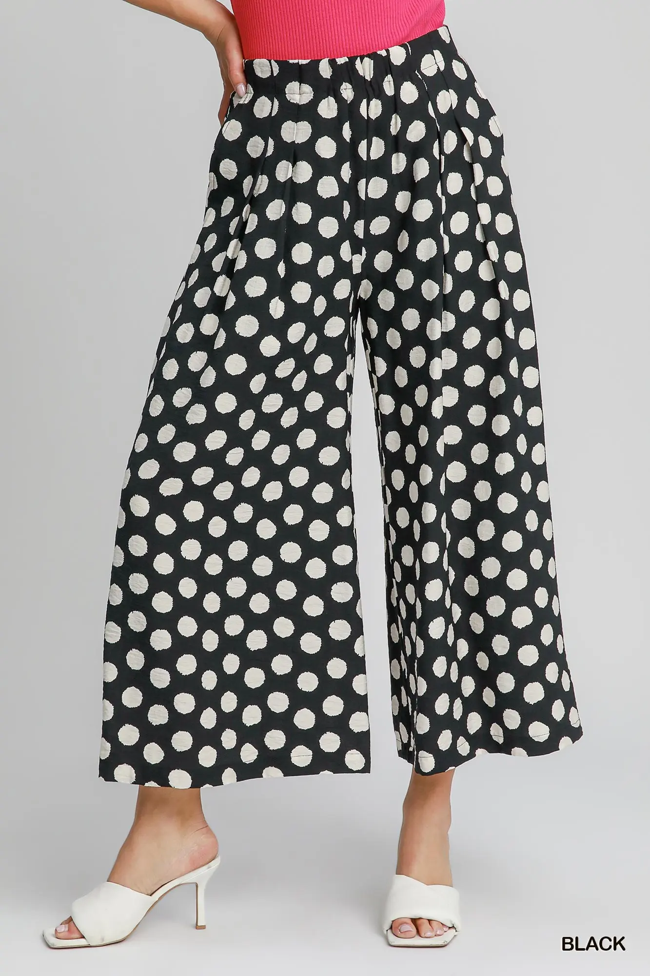 Classic Charm Polka Dot Wide Leg Pants 🤍🖤