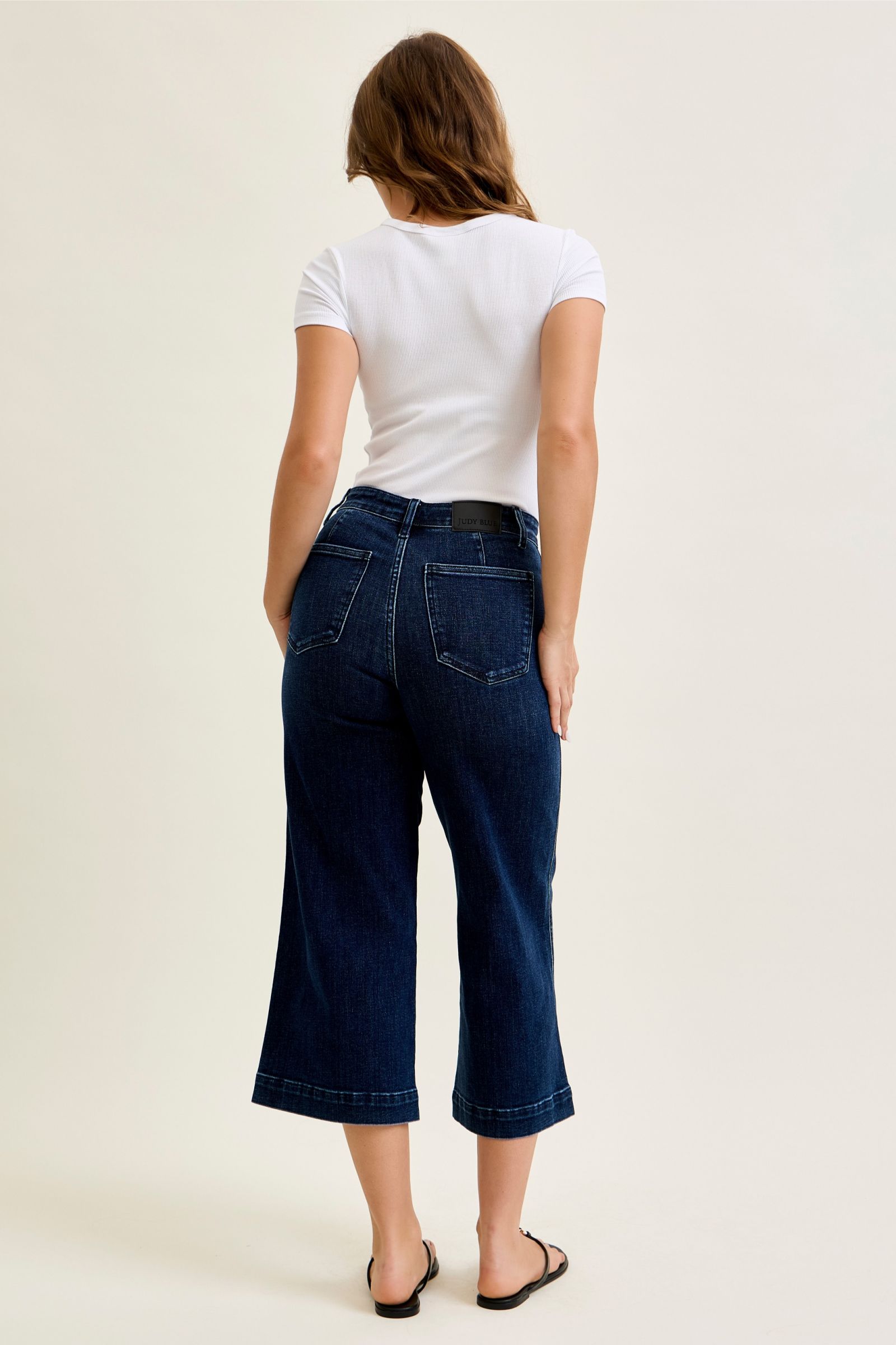 Judy Blue High Waist Ankle Wide Trouser
