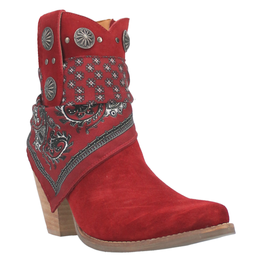 Red Suede Bandita Boots by Dingo