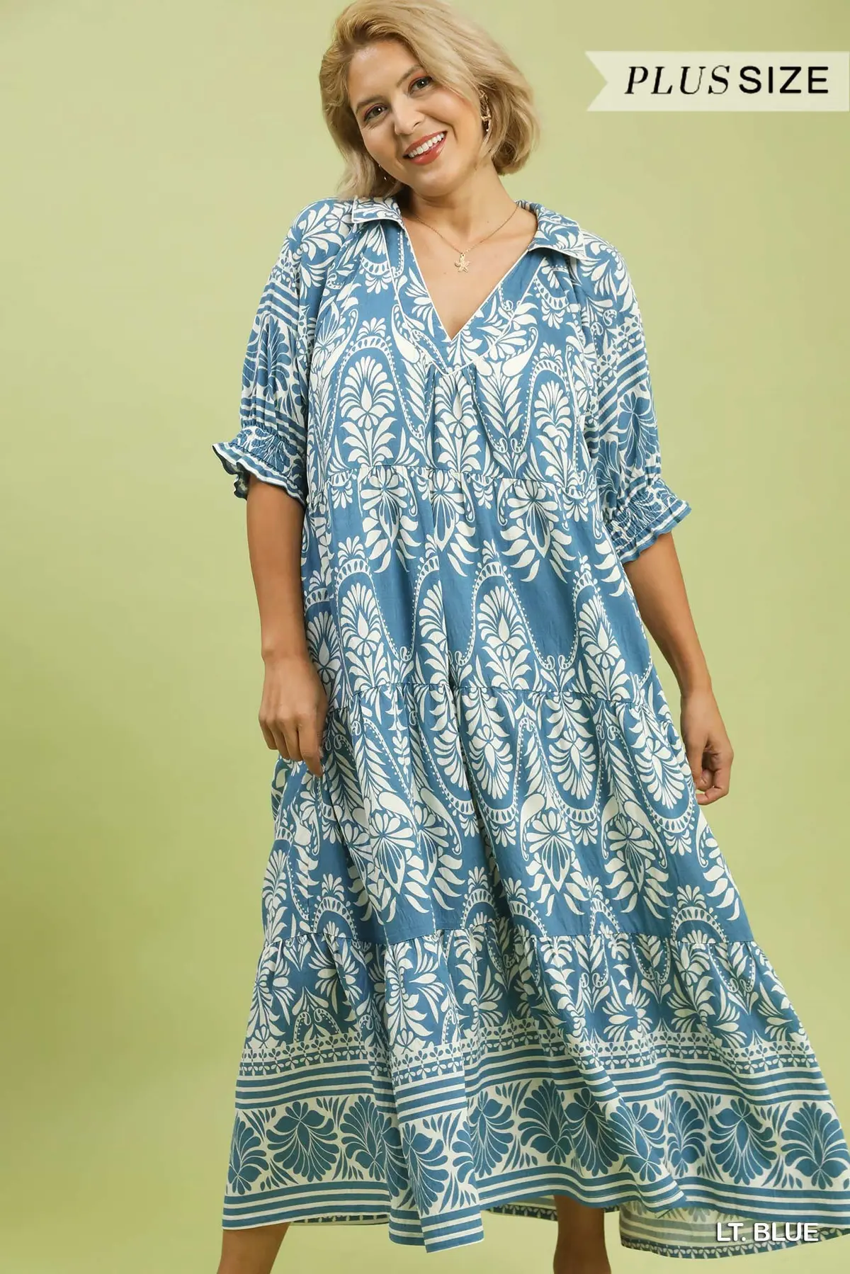 Light Blue Coastal Breeze Midi Dress